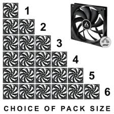 Image of Arctic F12 PWM PST 120mm Black Case Fan 1350 RPM 53 CFM 0.3 Sone 12V 4-Pin Pack
