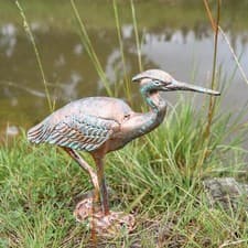 Image of Superb Freestanding Crane Garden Sculpture - High-Quality Metal Outdoor Ornament