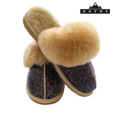 Image of Women's Ladies Premium 100% Pure Genuine Sheepskin Mules Slippers EVA Sole + BOX