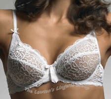 Image of Charnos Rapport RA002, Lace, Underwired, Semi-Sheer, Full Cup Bra, Black / Lilac