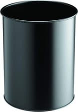 Image of Durable Metal Round Waste Bin - Made from Scratch Resistant Steel - 15 Litre Ca