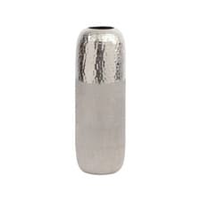 Image of Hammered Silver Modern Aluminium Large Vase