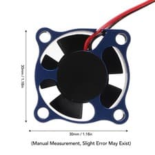 Image of Dark Blue Motor Cooling Fan 30x30mm Aluminium Alloy Fast Cooling Lightweigh UO