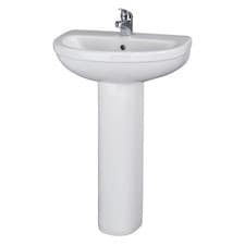 Image of Nuie Ivo 550mm Basin with 1 Tap Hole and Full Pedestal - CIV002