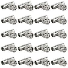 Image of 20Pcs BNC T Connector Coax Male Splitter Plug 1 Male to 2 Female Ports Nickel