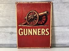 Image of Arsenal Football Club Wooden Sign: Gunners - Man Cave, Home Bar, Shed, Canon