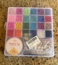 Image of 1000 Piece Glass Bead Bracelet Making Set with Accessories for DIY Jewelry Kit