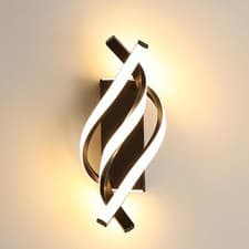 Image of Goeco LED Wall Light 22W, Modern Aluminum Wall Lamp with 3 Spiral Lamps, 3000K