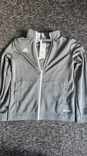 Image of adidas Boys Grey Hoodie Style Zip-Up Jacket Size 13-14 Years/L