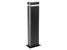 Image of Garden Pillar Light - Outdoor Post Light Square, IP44, 10W GU10 - Black