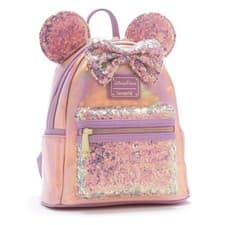 Image of Loungefly Disney Parks Mickey Minnie Sequin Mini Backpack Bag