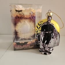 Image of WB DC Batman Begins Christmas Ornament Hand Painted Blown Glass Kurt Adler New