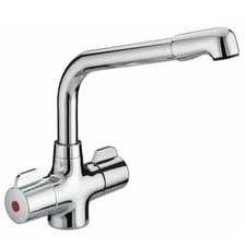 Image of Bristan Manhatan Kitchen Sink Mixer Tap Double Lever Modern Easyfit Chrome