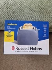 Image of Russell Hobbs Textures Grey 2-Slice Toaster with Wide Slots 850W