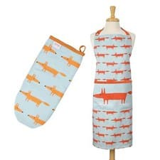 Image of Scion Mr Fox Blue - Adult Apron & Gauntlet Set