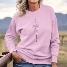 Image of Womens Pullover Long Sleeve Sweatshirt Printed Casual Floral Design Ladies Tops