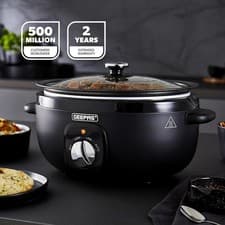 Image of Slow Cooker 3.5L Tempered Glass Lid & Removable Non-Stick Bowl Chalkboard Design