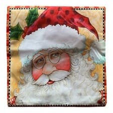 Image of Santa Claus Cushion Cover Square Polyester Christmas Multicolored Festive Gift