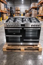 Image of Kensington 100cm Dual Fuel Range Cooker with Gas Hob - Stainless Steel RRP1699