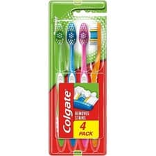 Image of Colgate Premier Clean Toothbrush Medium 4 Pack Value Set Oral Care Tongue Cleane