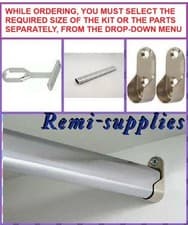 Image of OVAL FULL KIT EXTRA STRONG WARDROBE CHROME HANGING RAIL MANY SIZES WITH SCREWS