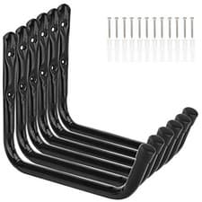 Image of 6 Pack Heavy Duty Large Arm Storage Hooks Wall Mounted Garage Hanger 18cm x 28cm