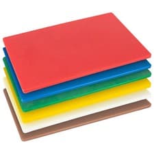 Image of 6 Pack Colour-Coded Plastic Chopping Board Set - Multi
