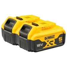 Image of Dewalt Genuine DCB184 5.0ah 18v XR Lithium Ion Li-Ion Battery Twin Pack UK Stock