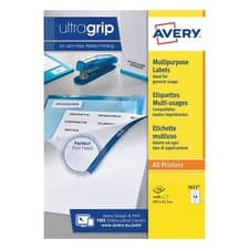 Image of Avery Ultragrip Multipurpose Labels 105x42.3mm 14 Per Sheet White (Pack of 1400)