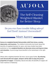 Image of Aurora King Size Self Cleaning Weighted Blanket - Designed to Help Sleep