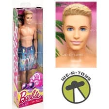 Image of Barbie Beach Ken Doll Blond Hair 2013 Mattel BNC27