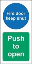 Image of Fire door keep shut - Push to open Safety sign