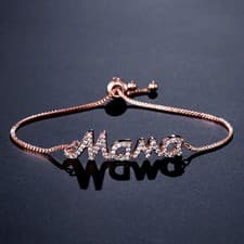Image of ZAKOL Exquisite Mom Letter CZ Bracelet for Women Sparkling Micropaved