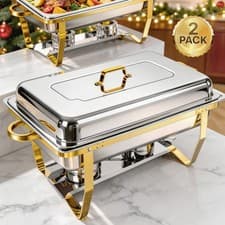 Image of 2/4/6/8 Pack 9L Chafing Dish Buffet Set Stainless Steel Rectangular Food Warmer