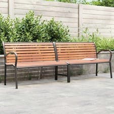 Image of Garden Bench Brown 231 cm Wood and Powder-coated Steel