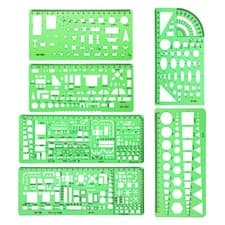 Image of 6Pcs Architectural Drawing Template Stencil Architect Technician Drafting Crafts