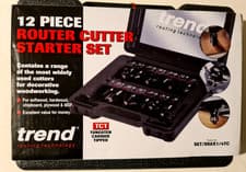 Image of Trend 12 Piece Router Cutter Starter Set, 1/4 Inch Shank, Tungsten Carbide Tipp