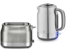 Image of Swan Retro Revive Stainless Steel Jug Kettle & 2 Slice Toaster Set in Silver