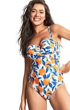 Image of Panache Tatiana Swimsuit Bandeau Twist Sicily Print SW1770