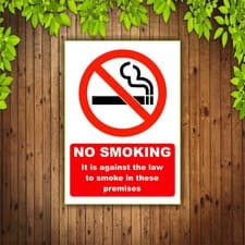 Image of NO SMOKING It is against the law to smoke on these premises- Boards or Stickers