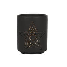 Image of Small Black Pentagram Cut Out Tealight Holder