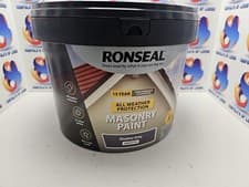 Image of Masonry Paint Grey Ronseal All Weather UV Smooth Exterior Paints Shadow Grey 10L