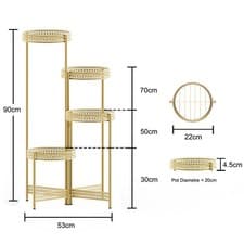 Image of Home Metal Plant Stand 3/4Tier Flower Pot Holder Display Shelf Living Room Decor