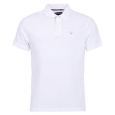 Image of Barbour Tartan Pique Polo Shirt White / Dress Blue