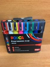 Image of Uni Posca Marker Pen 1.8-2.5mm Bullet Tip PC-5M Pack of 8 Assorted