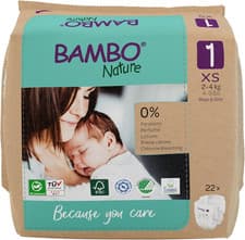Image of Bambo Nature Premium Eco Nappies, Size 1 (4-9 Lb/2-4 Kg) 22 Pack ( Pack of 1)