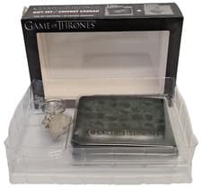 Image of GAME OF THRONES Wallet And Keychain Winter Is Coming Stark Keyring