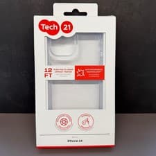 Image of Original Tech21 EVO CLEAR Case Cover for Apple iPhone 14 in Retail Packaging