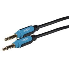 Image of Maplin 3.5mm Aux Stereo 3 Pole Jack Plug to 3.5mm 3 Pole Jack 1.5m - Black