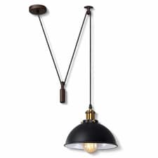 Image of Industrial Ceiling Light Fitting Black Cage Shade Pendant Lamp Dining Kitchen UK